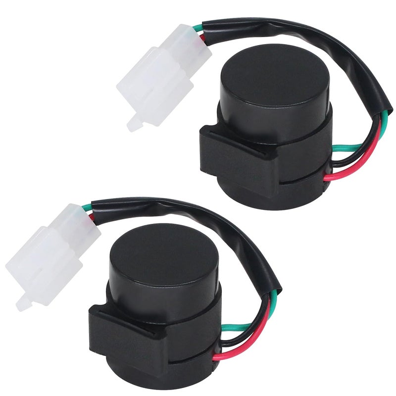 amavoler 2 PCS Signal Flasher 3 Pins Round Turn Signal Flasher Relay Blinker Black Aftermarket Parts Fit for GY6 50-250cc Scooters Moped ATV Pit Dirt Bike Motorcycles.(2 PCS) - Image 1